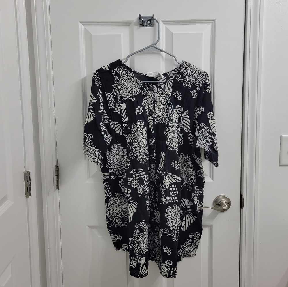 Roamans Beachy Cotton Tunic Top